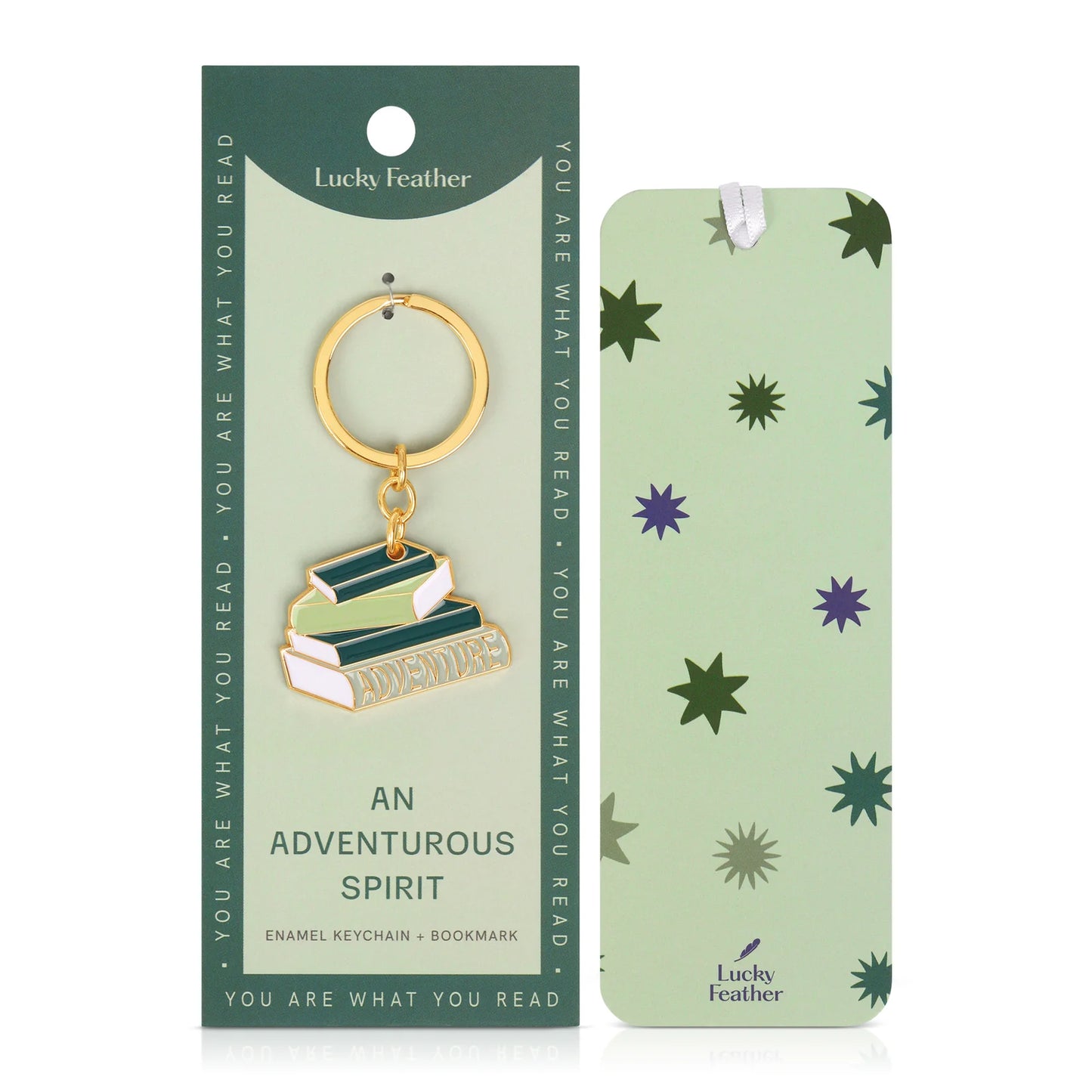 Lucky Feather Book Lover's Keychain