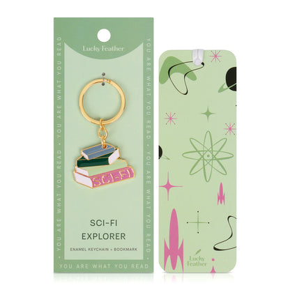 Lucky Feather Book Lover's Keychain