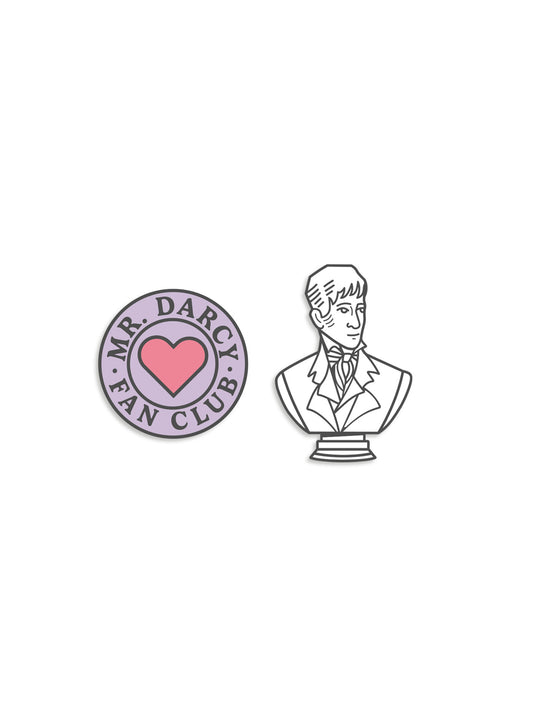 Mr. Darcy Fan Club Enamel Pin Set - Pin Set of 2