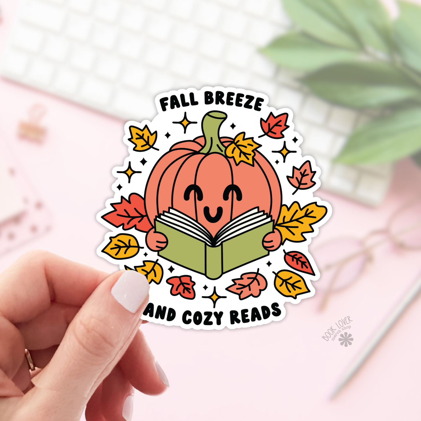 Book Lover Merch Shop - Fall Breeze and Cozy Reads Stickers