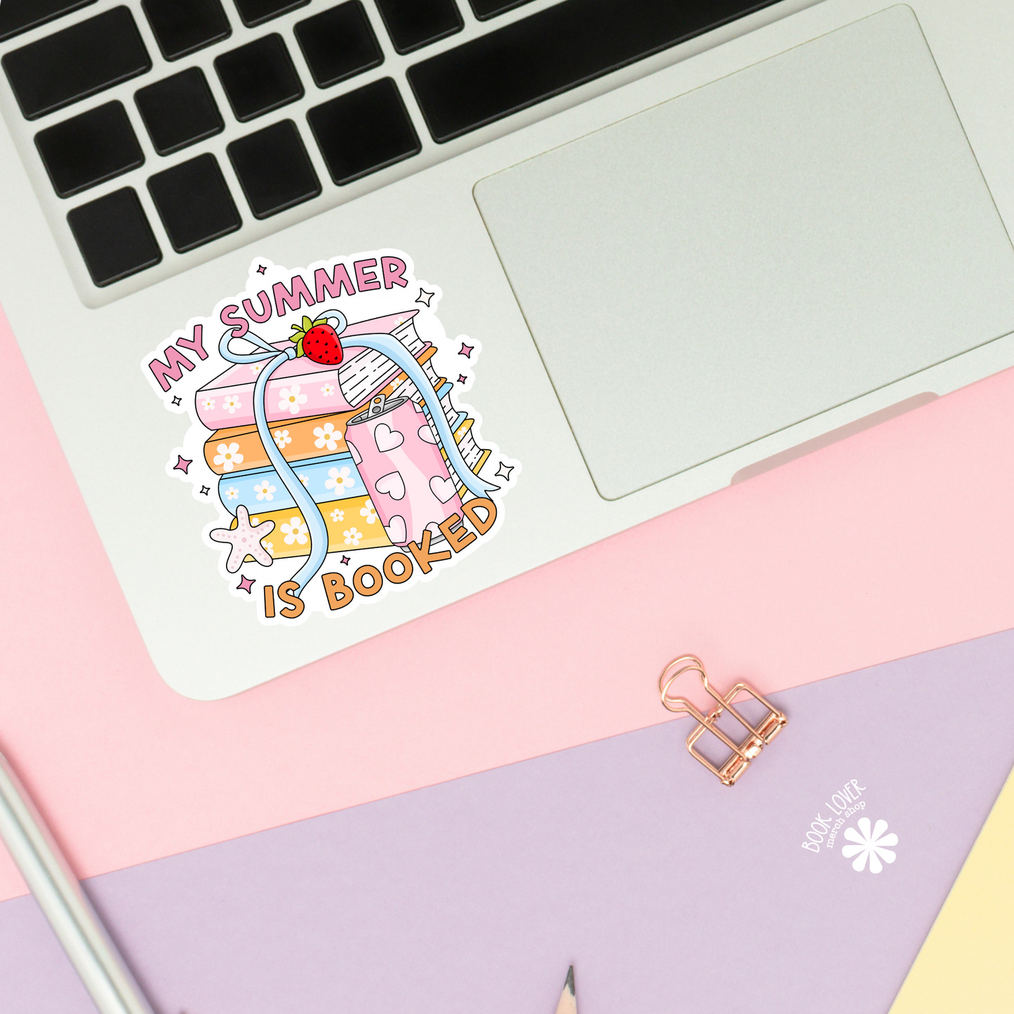 Book Lover Merch Shop - My Summer is Booked Stickers / Bookish Stickers / Book Lover