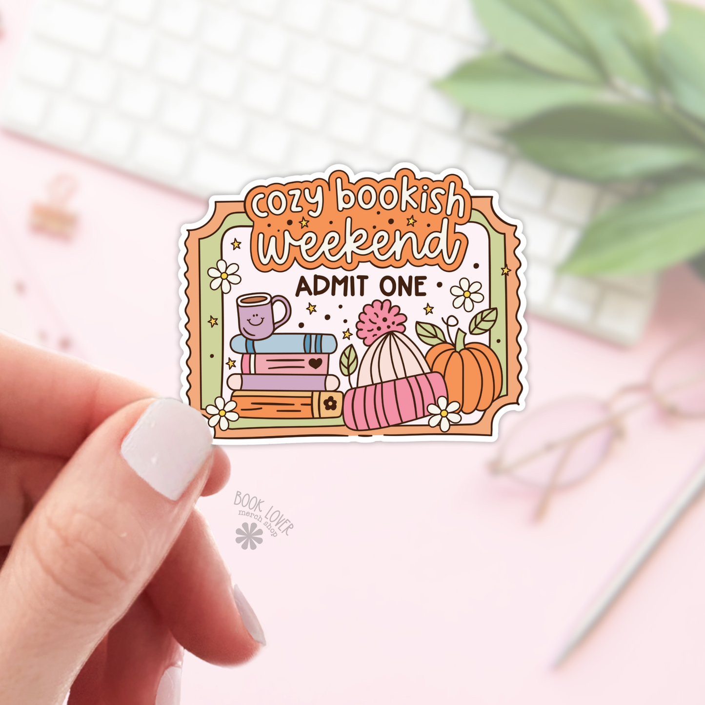 Book Lover Merch Shop - Cozy Bookish Weekend Admit One Stickers / Book Lover Merch
