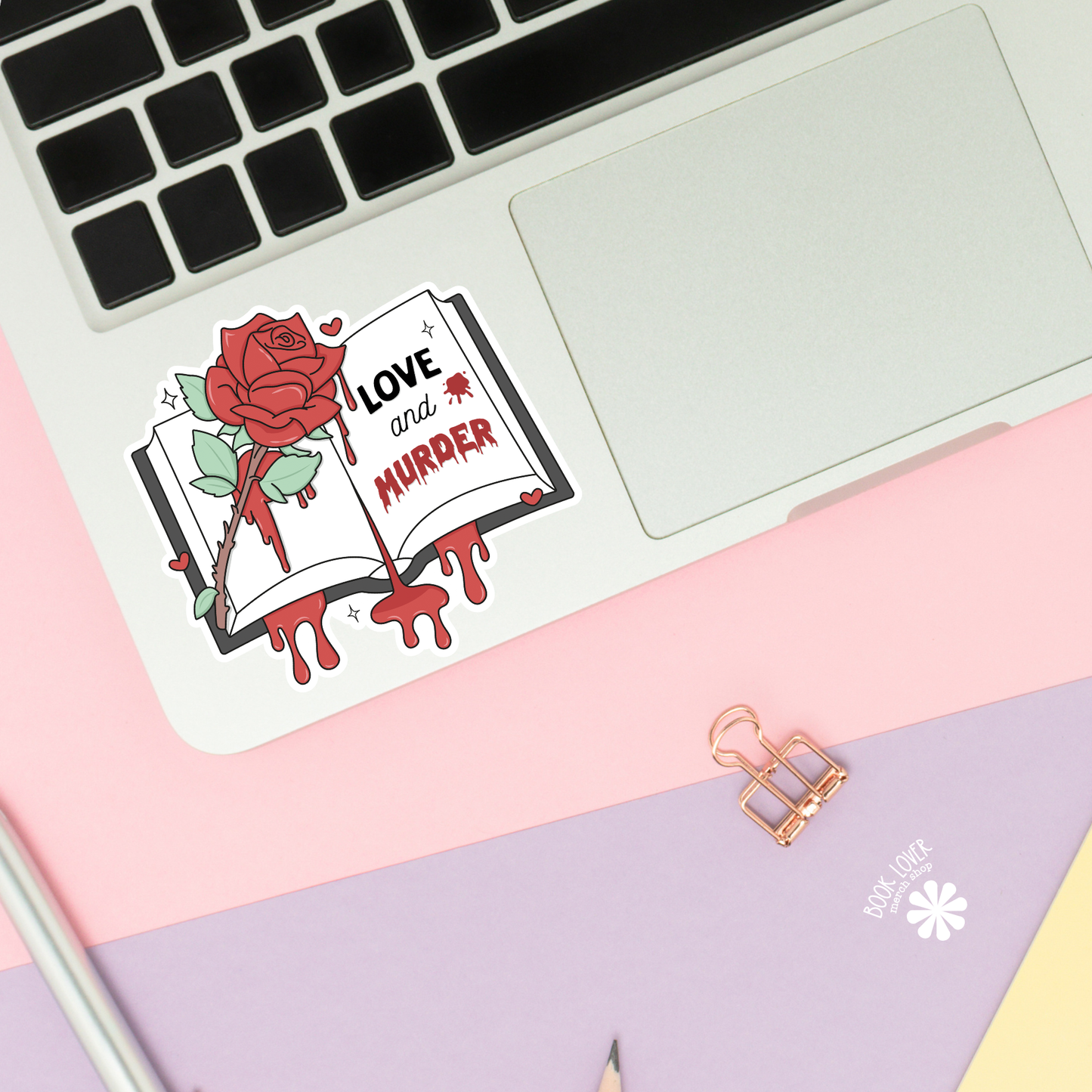 Book Lover Merch Shop - Love And Murder Stickers / Bookish Stickers / Book Lover