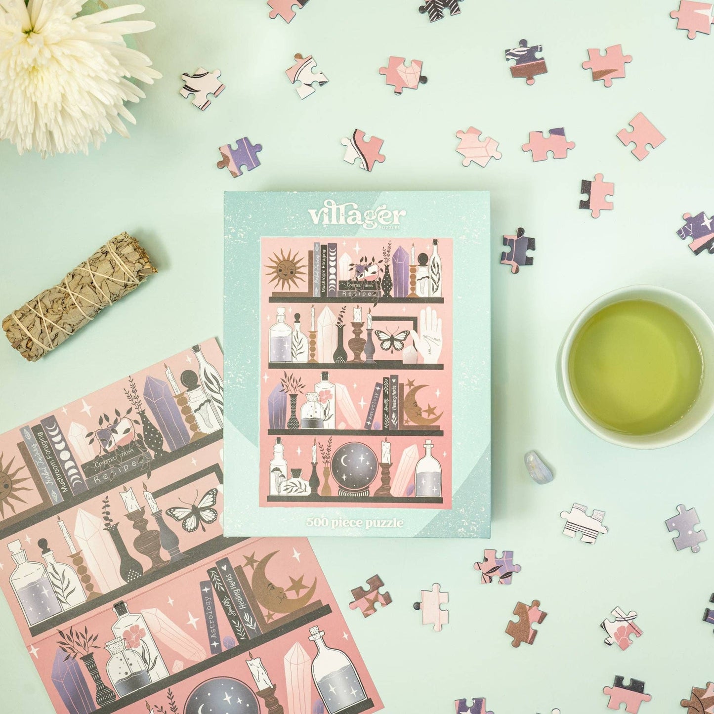 Villager Puzzles - Mystic Bookshelf | 500-Piece Puzzle | Designed in BC Canada