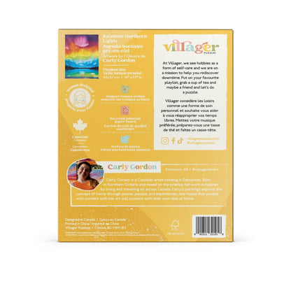 Villager Puzzles - Rainbow Northern Lights 500-Piece Puzzle | Canadian Artist