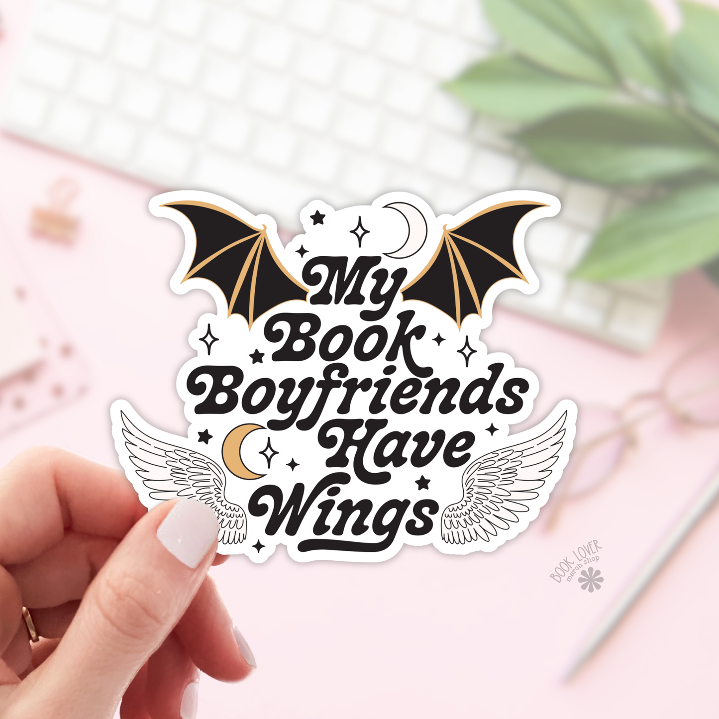 Book Lover Merch Shop - My Book Boyfriends Have Wings Stickers / Bookish Stickers /