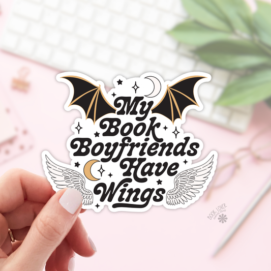 Book Lover Merch Shop - My Book Boyfriends Have Wings Stickers / Bookish Stickers /