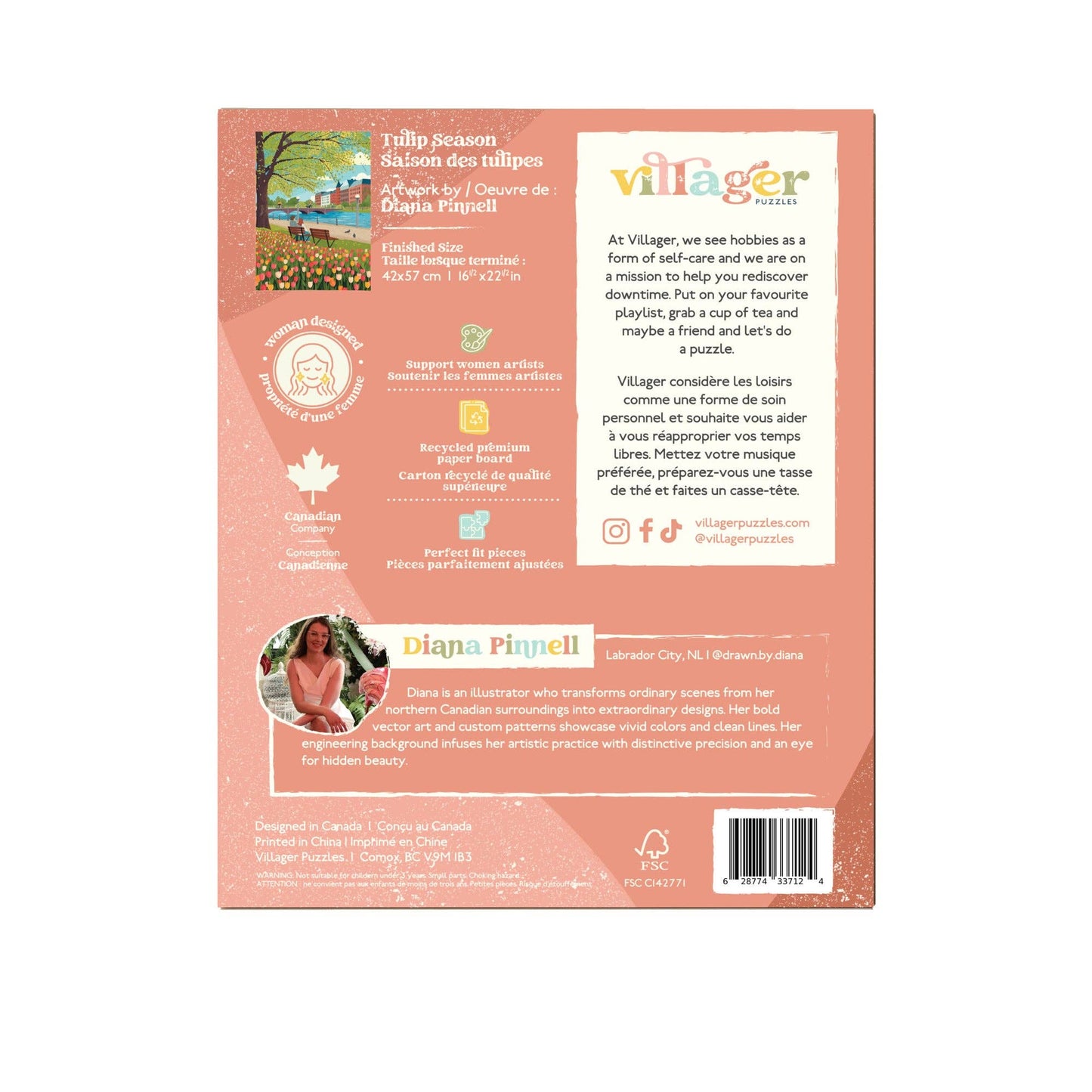 Villager Puzzles - Tulip Season | 500-Piece Puzzle | Designed in Canada