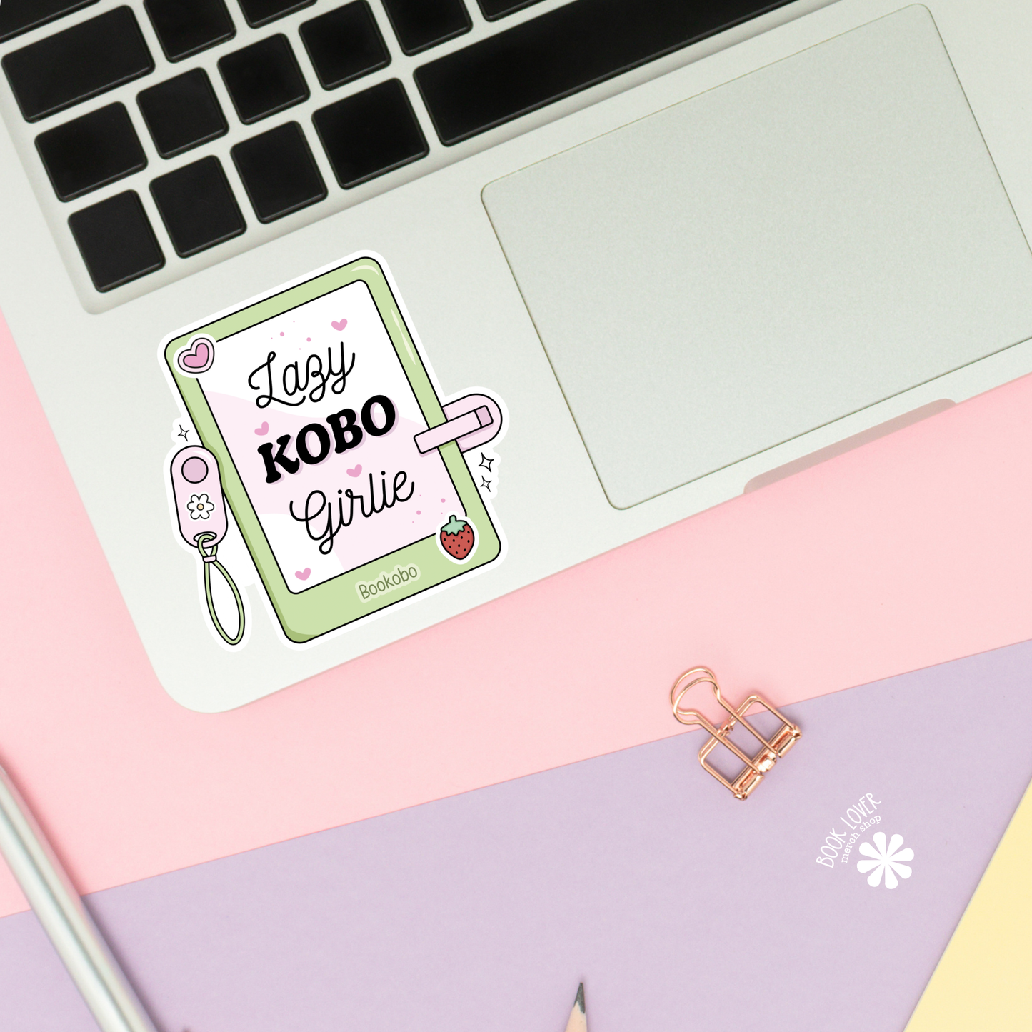 Book Lover Merch Shop - Lazy Kobo Girlie Stickers / Bookish Stickers / Book Lover