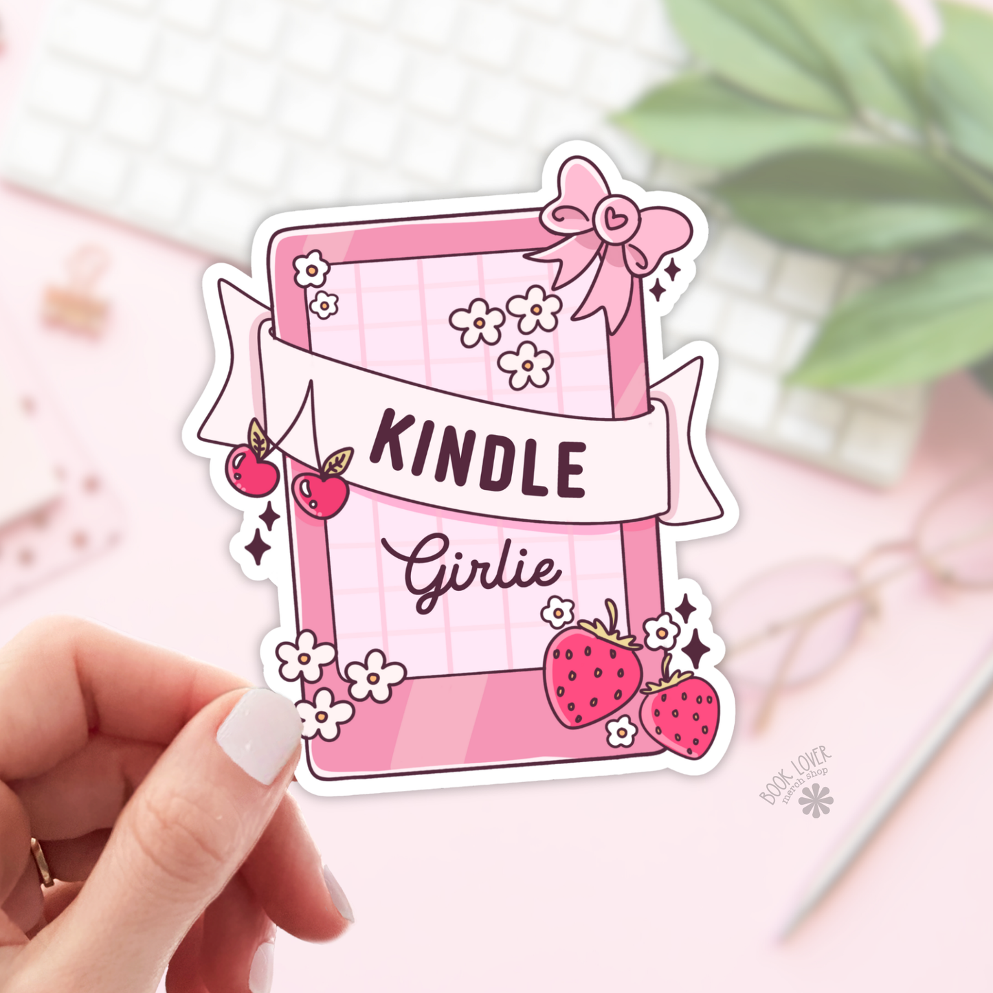Book Lover Merch Shop - Kindle Girlie Stickers / Bookish Stickers / Book Lover Gift