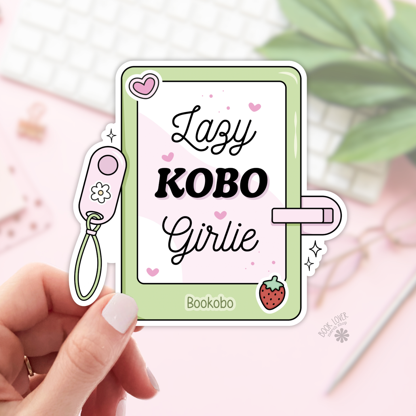 Book Lover Merch Shop - Lazy Kobo Girlie Stickers / Bookish Stickers / Book Lover