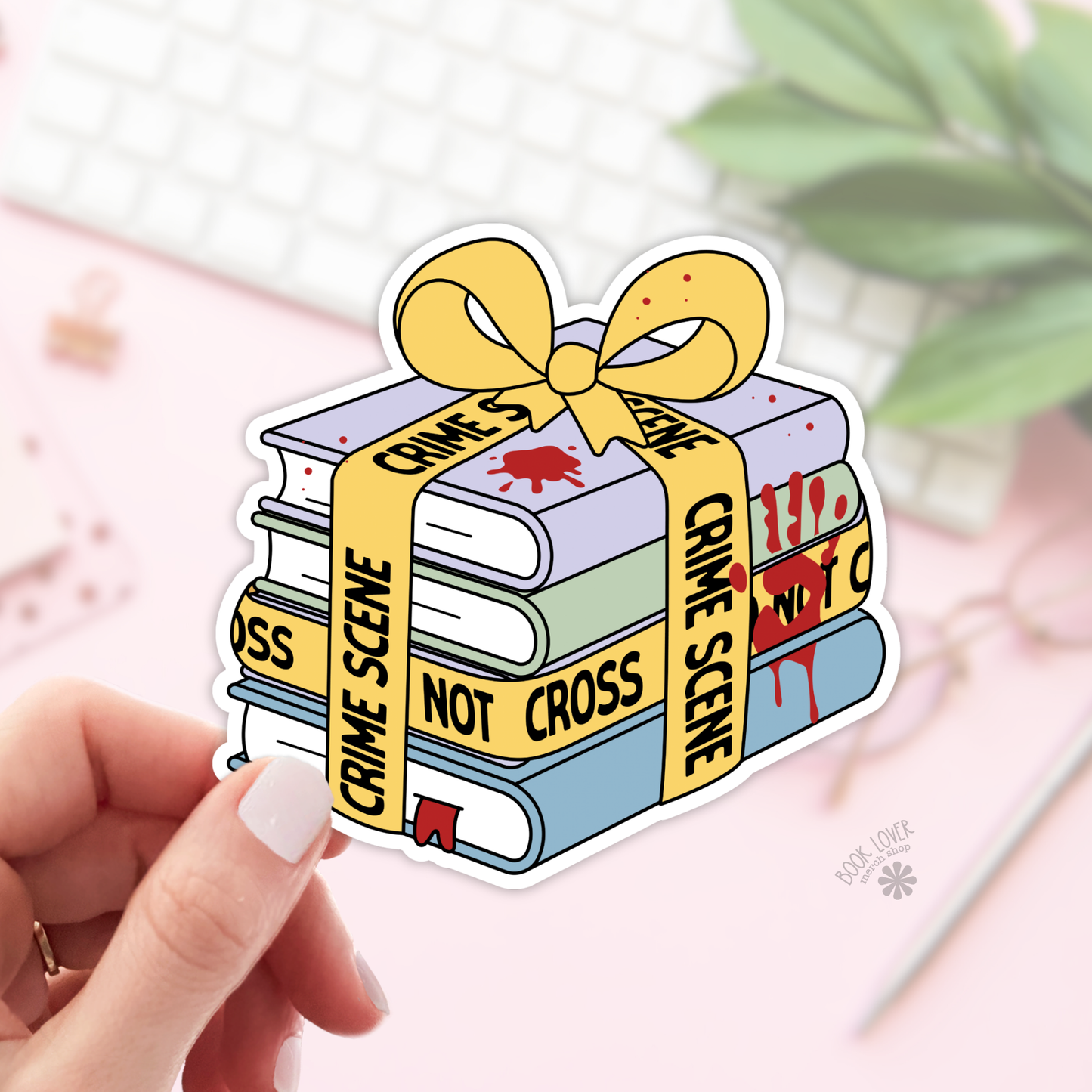 Book Lover Merch Shop - Crime Scene Books Stickers / Bookish Stickers / Book Lover