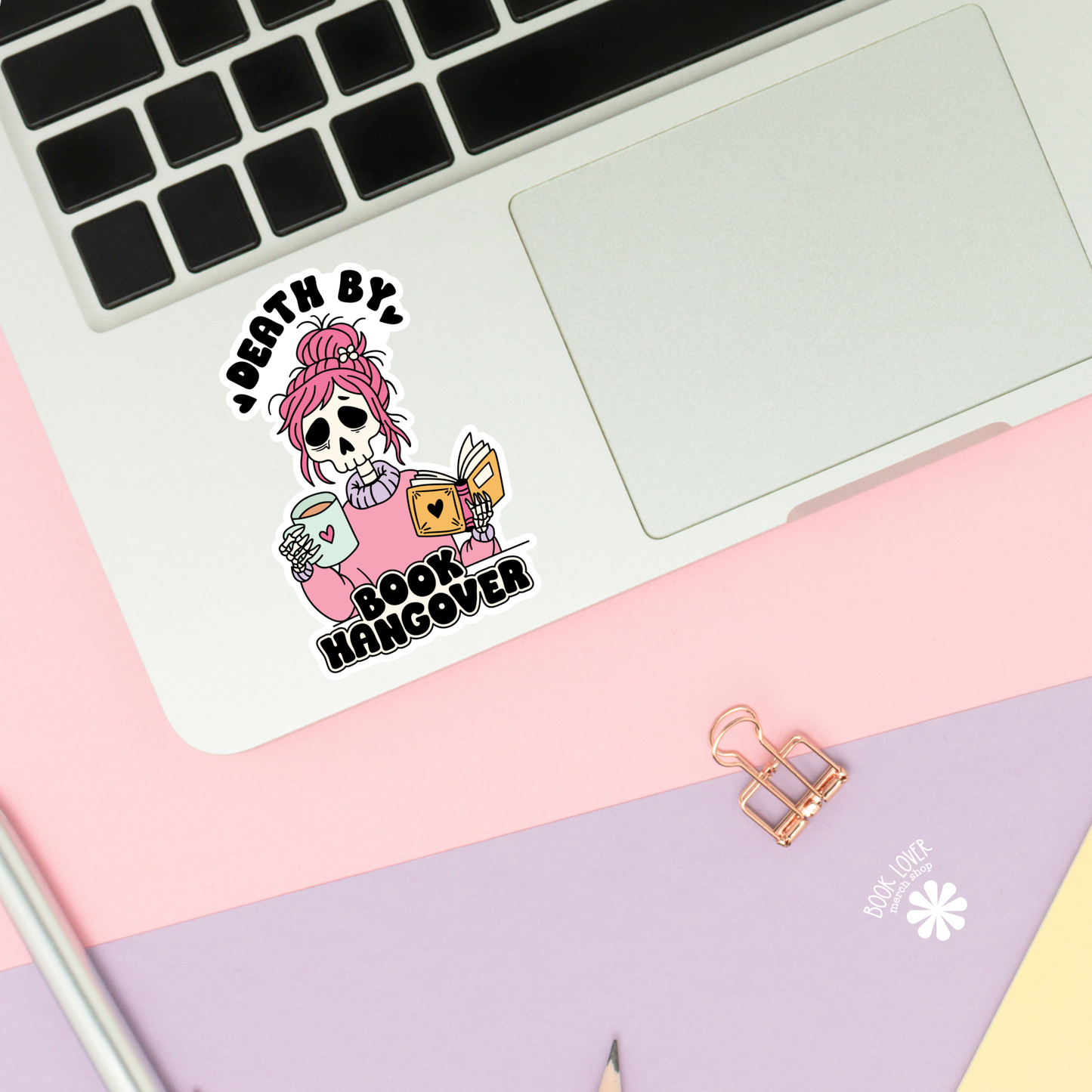 Book Lover Merch Shop - Death By Book Hangover Stickers / Bookish Stickers
