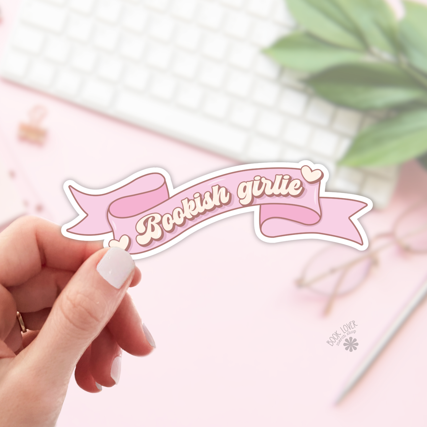 Book Lover Merch Shop - Bookish Girlie Banner Stickers / Bookish Stickers / Book