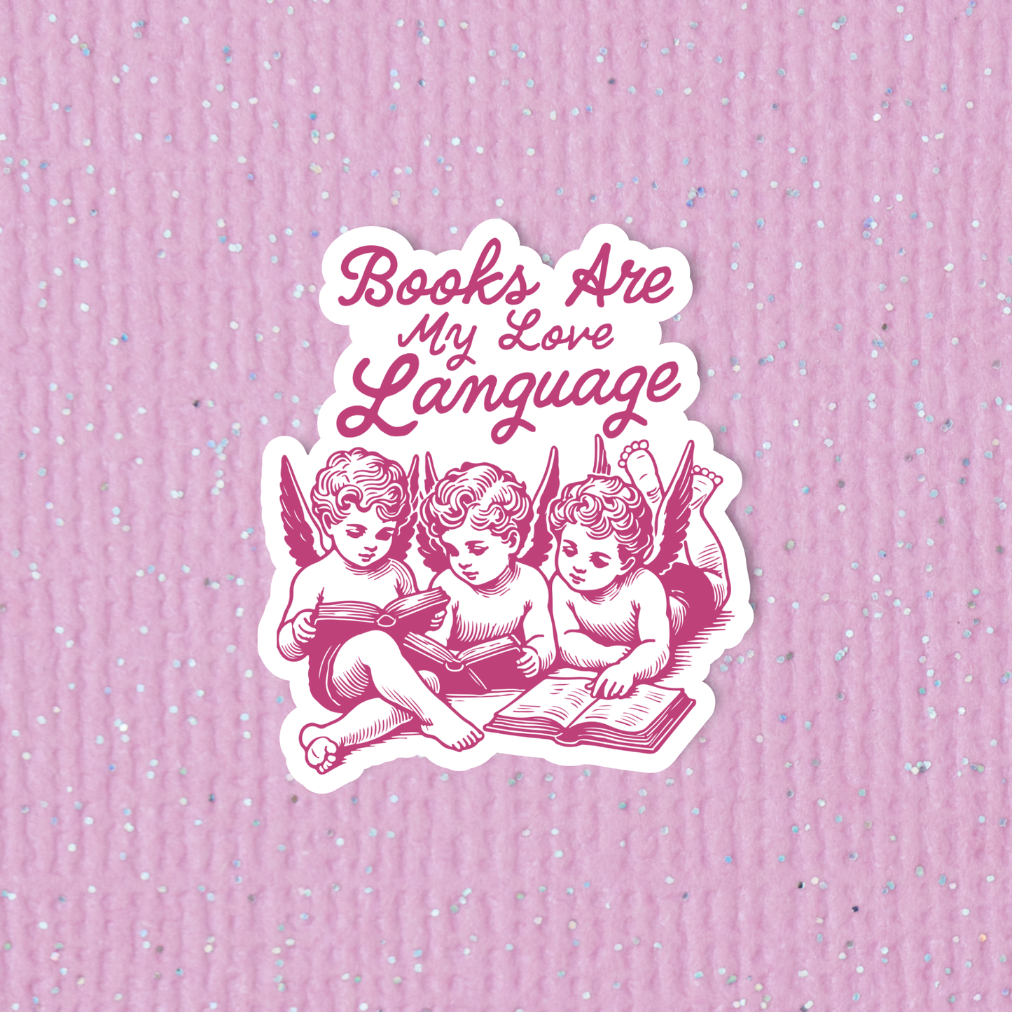 Radical Buttons - Books are my love language,  Bookish sticker, Laptop sticker
