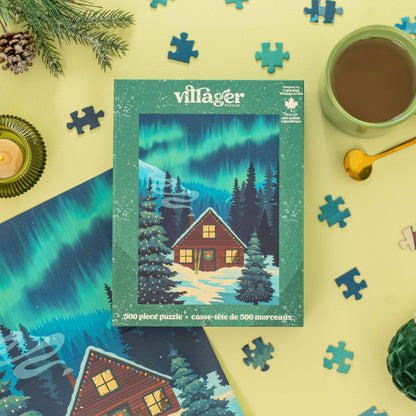 Villager Puzzles - Northern Cabin | 500-Piece Puzzle | Designed in Canada