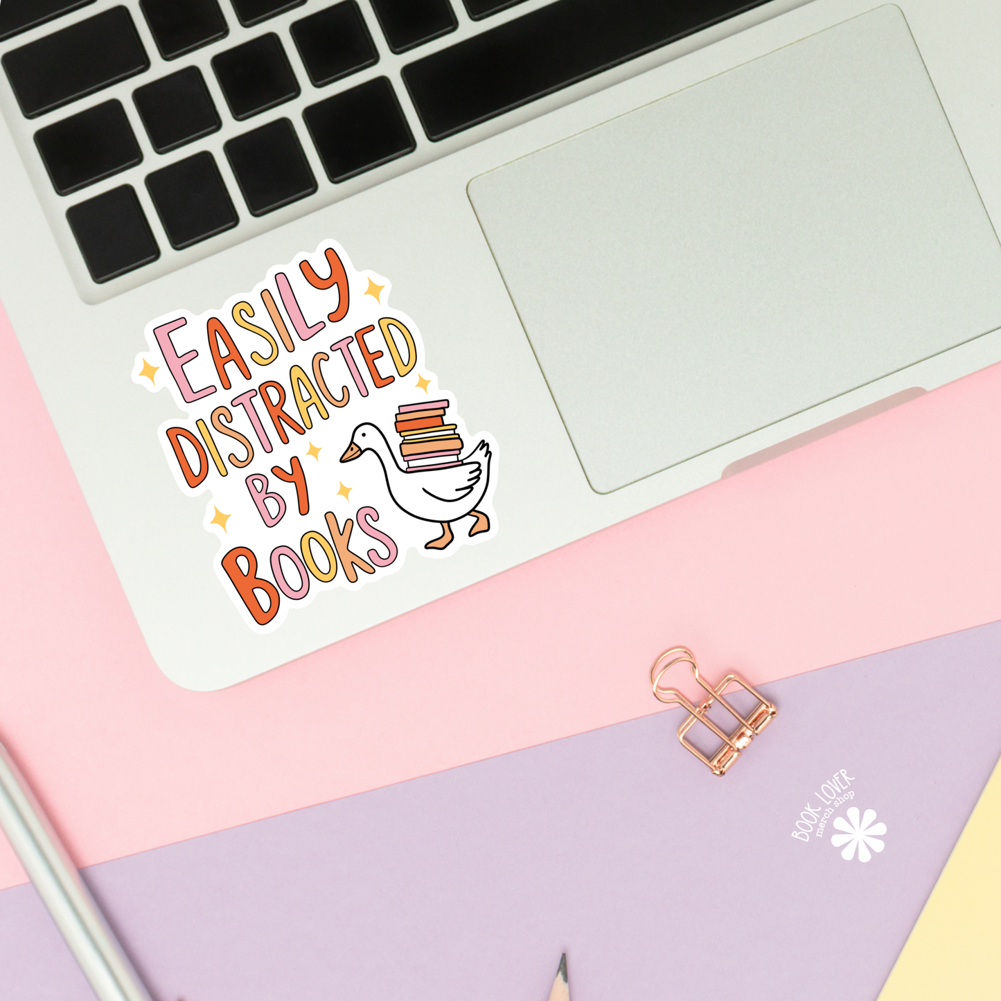 Book Lover Merch Shop - Easily Distracted by Books Stickers / Bookish Stickers
