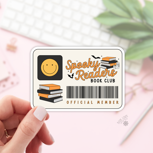 Book Lover Merch Shop - Halloween Spooky Readers Card Stickers / Bookish Stickers