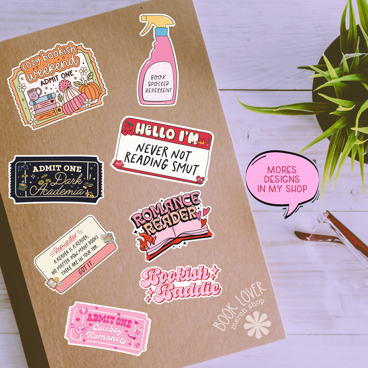 Book Lover Merch Shop - Holiday Season Bookish Stickers / Bookish Stickers