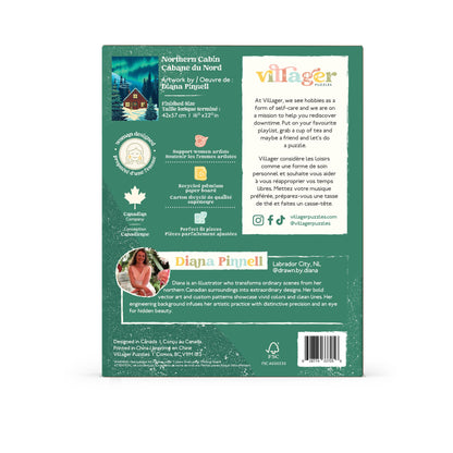 Villager Puzzles - Northern Cabin | 500-Piece Puzzle | Designed in Canada