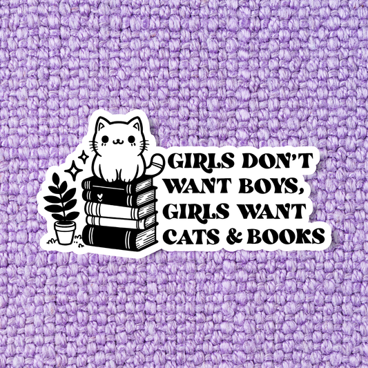 Radical Buttons - Funny cat sticker, Trendy sticker, Bookish sticker 