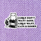 Radical Buttons - Funny cat sticker, Trendy sticker, Bookish sticker 