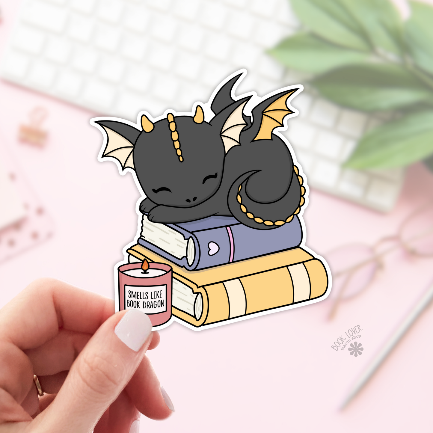 Book Lover Merch Shop - Smells Like Book Dragon Stickers / Bookish Stickers