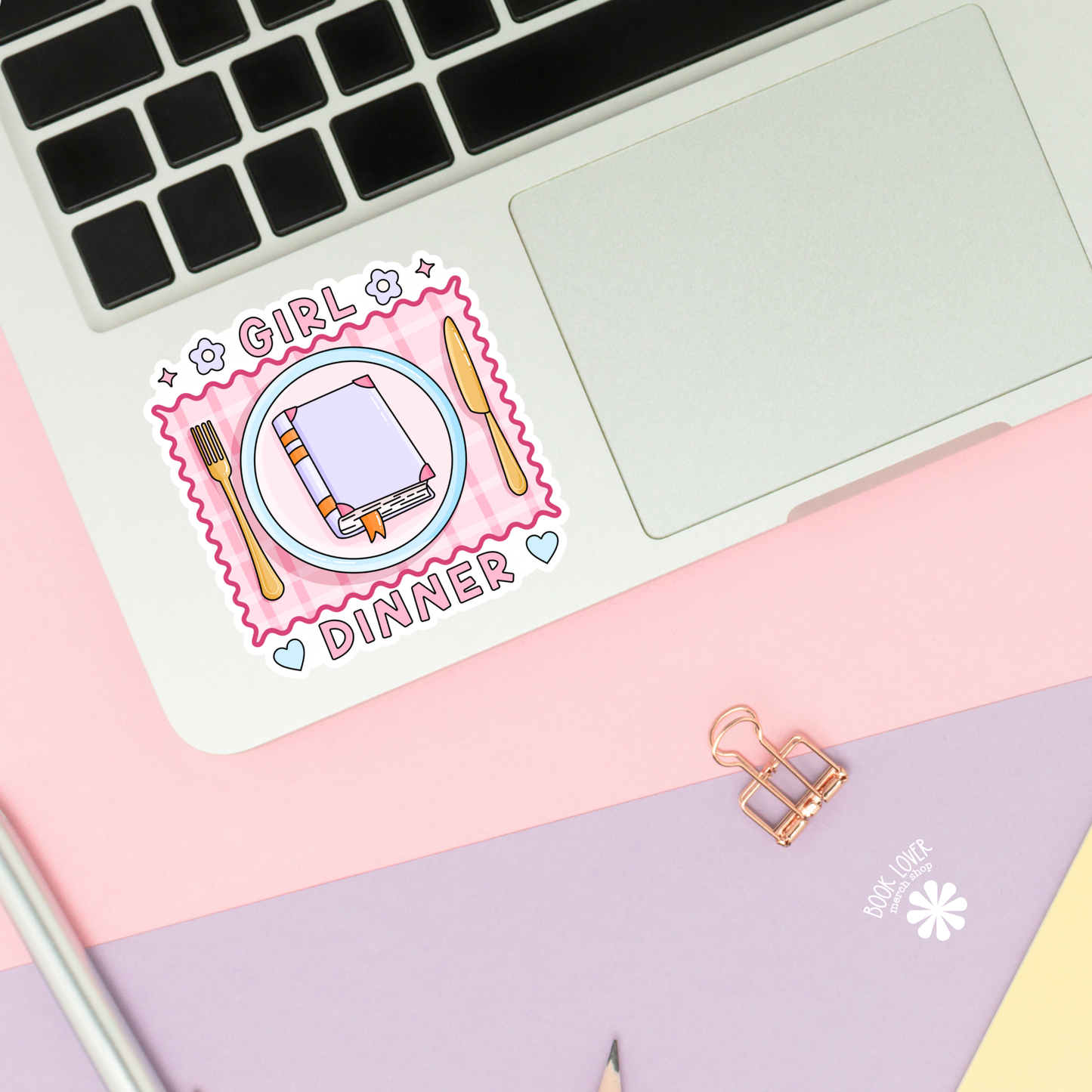 Book Lover Merch Shop - Girl Dinner Stickers / Bookish Stickers / Book Lover Gift