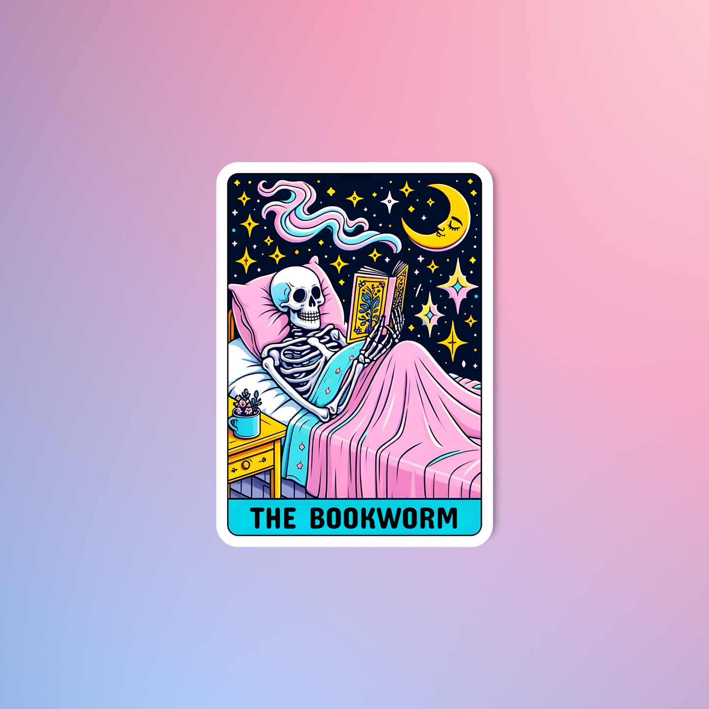 Radical Buttons - The bookworm sticker, Tarot sticker, Laptop sticker 