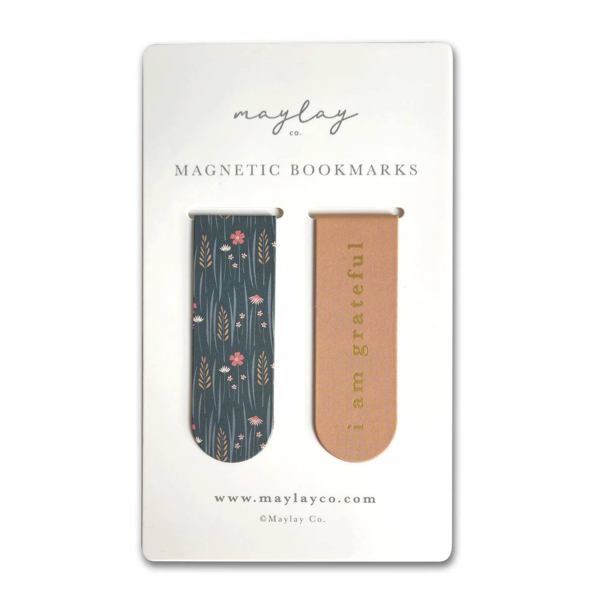 Maylay Co. - Wildflowers Floral Magnetic Gold Foil Bookmarks (Set of 2)