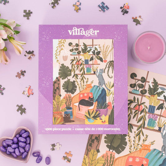 Villager Puzzles - Balcony Cats | 1000-Piece Puzzle | Designed in Canada