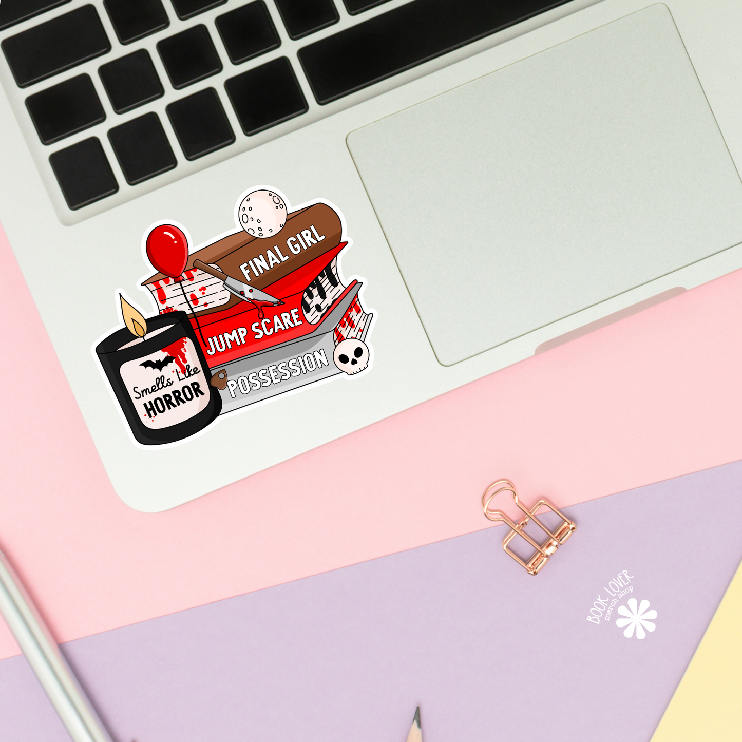 Book Lover Merch Shop - Smells Like Horror Stickers / Bookish Stickers / Book Lover