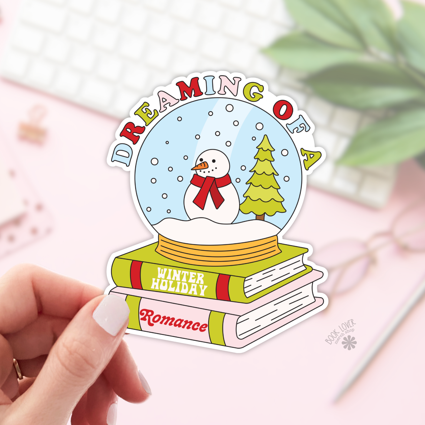 Book Lover Merch Shop - Dreaming of a Winter Holiday Romance Stickers / Bookish