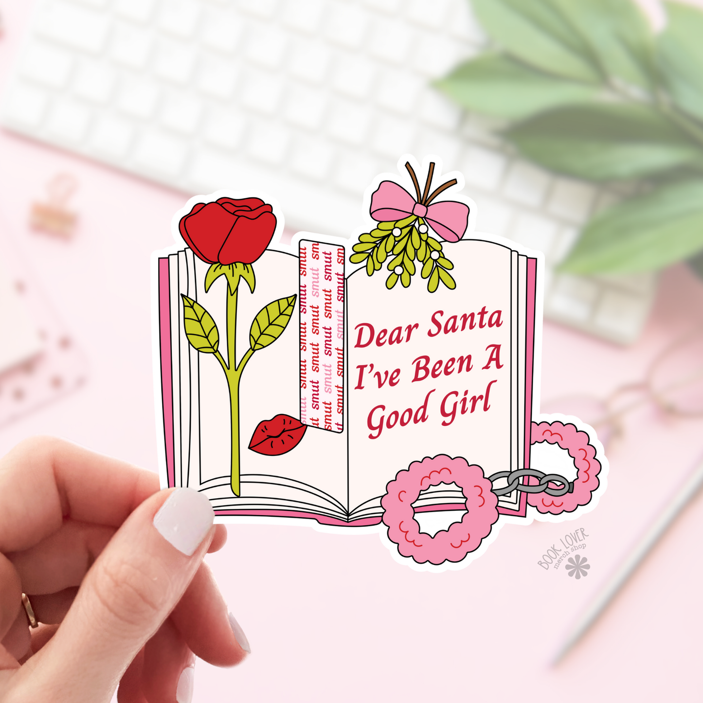 Book Lover Merch Shop - Dear Santa I've Been a Good Girl Stickers / Bookish Stickers