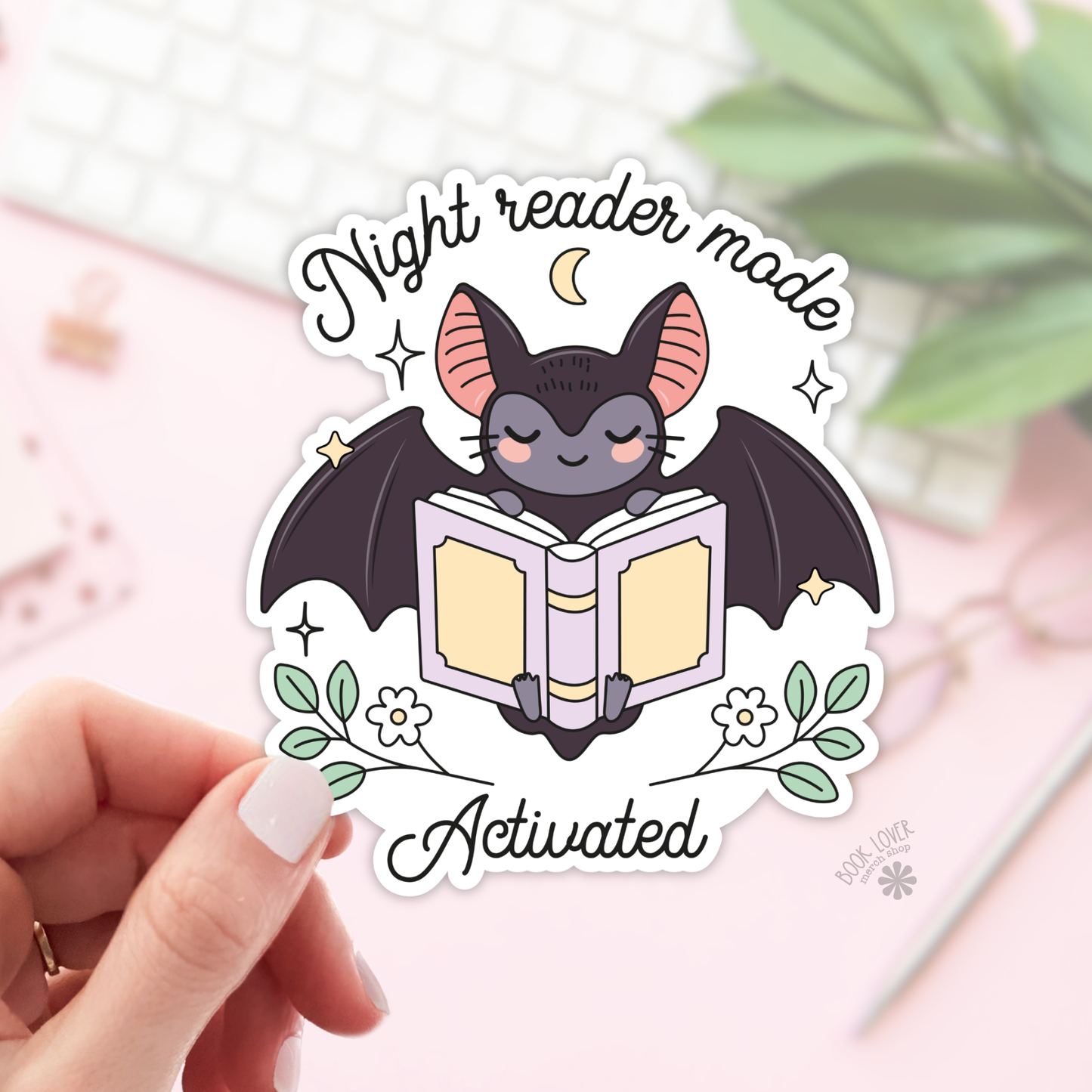 Book Lover Merch Shop - Night Reader Mode Activated Stickers / Bookish Stickers