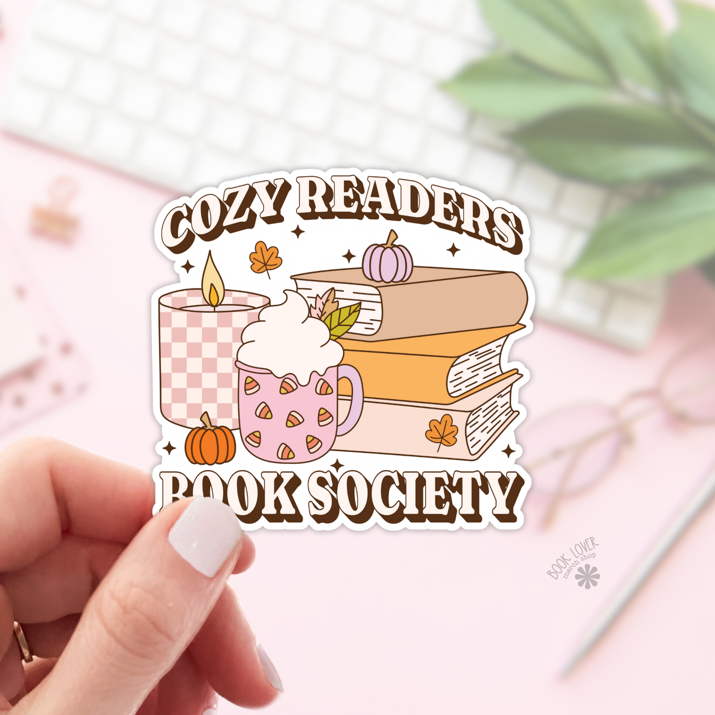 Book Lover Merch Shop - Cozy Readers Book Society Stickers / Bookish Stickers