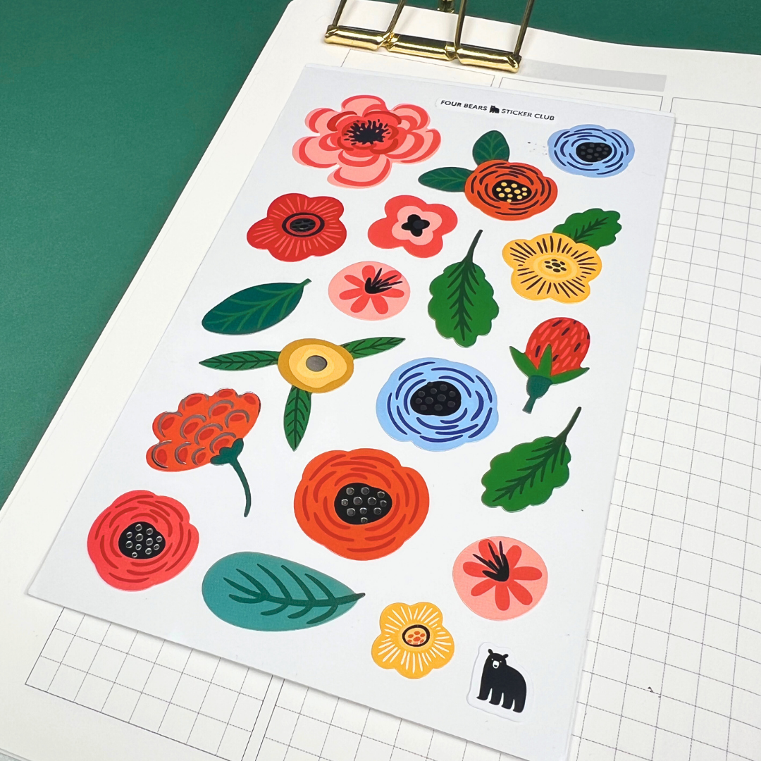Four Bears Sticker Club - Garden Glow