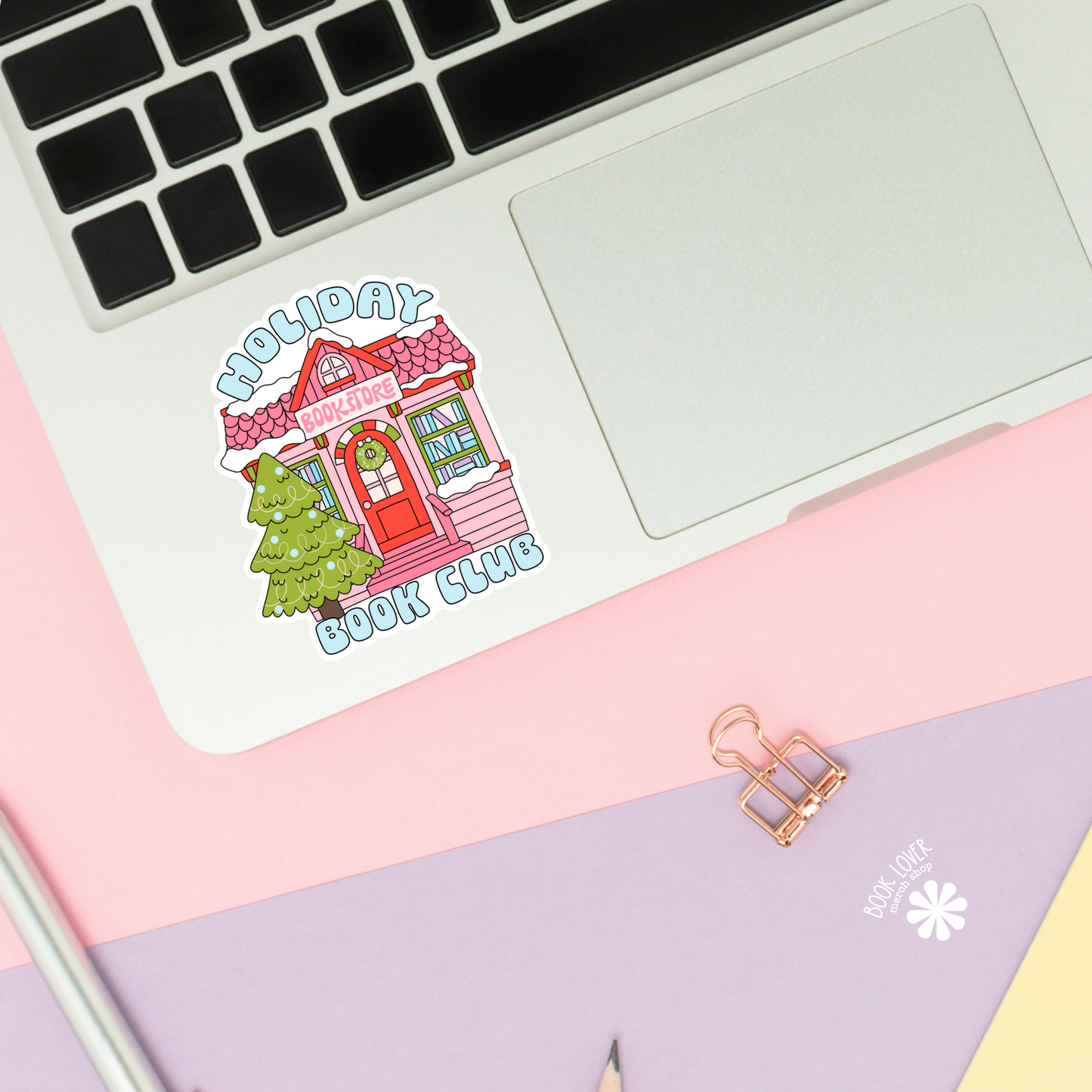 Book Lover Merch Shop - Holiday Bookstore Book Club Stickers / Christmas Bookish