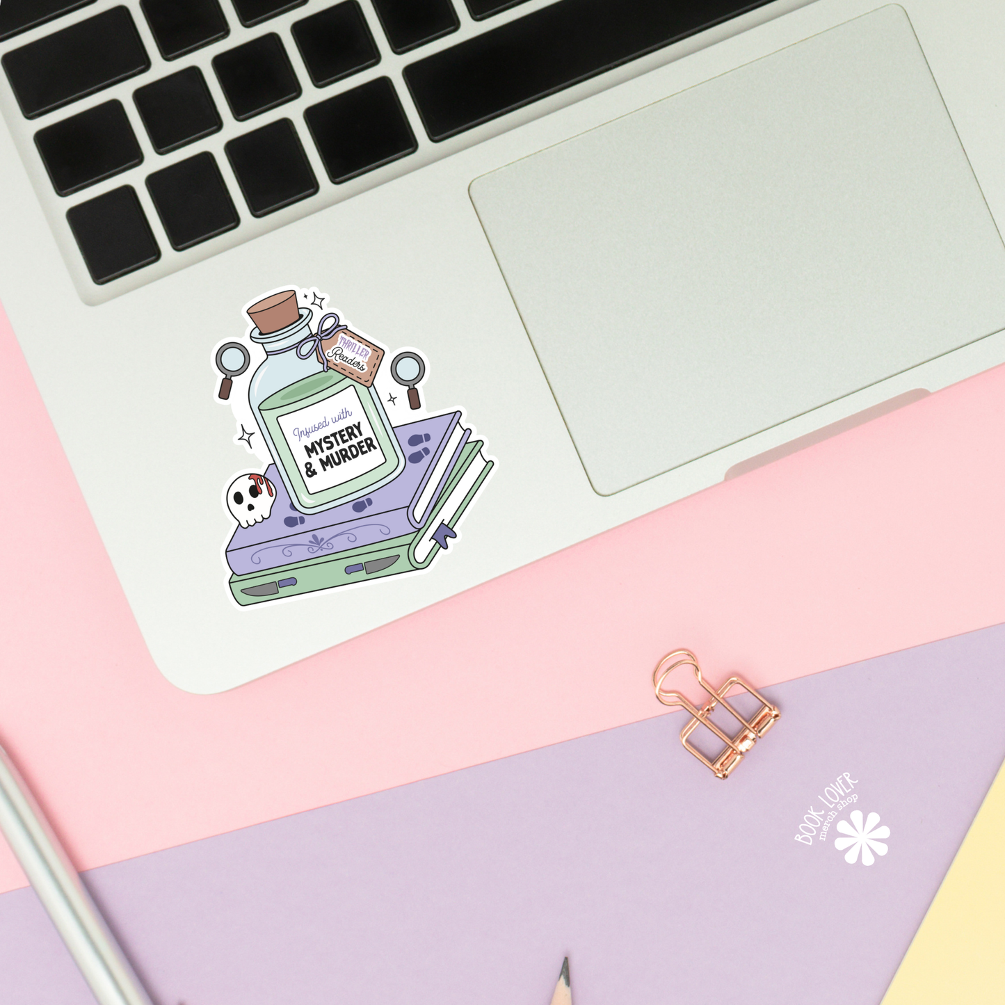 Book Lover Merch Shop - Bookish Potion Infused With Thriller Stickers / Bookish